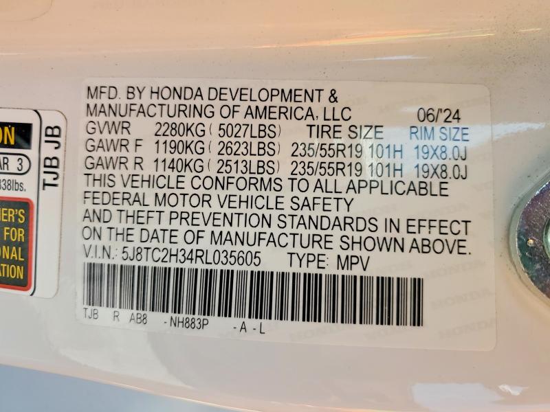 Продажа на аукционе авто 2024 Acura Rdx, vin: 5J8TC2H34RL035605, номер лота: 54006016