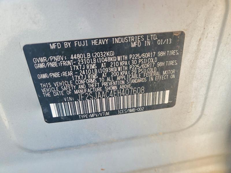 Aukcja sprzedaży 2014 Subaru Forester, vin: JF2SJAAC4EH407608, numer aukcji: 54866616