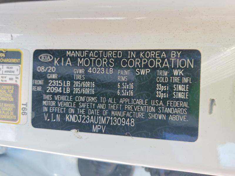 2021 Kia Soul მანქანა იყიდება აუქციონზე, vin: KNDJ23AU1M7130948, აუქციონის ნომერი: 54982866