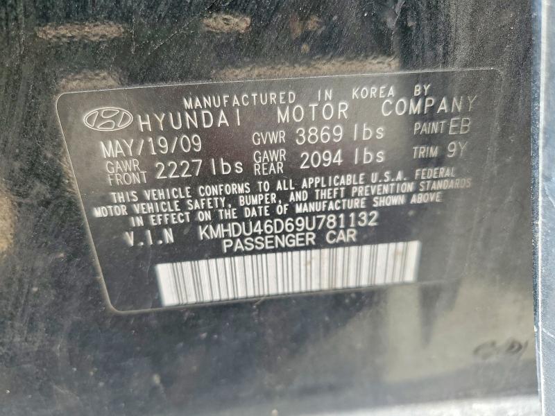 2009 Hyundai Elantra მანქანა იყიდება აუქციონზე, vin: KMHDU46D69U781132, აუქციონის ნომერი: 53819256