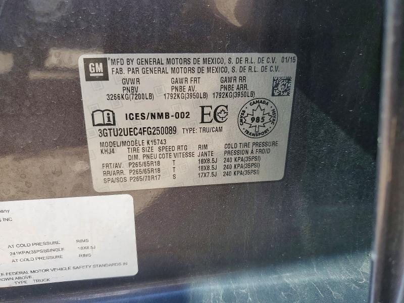 Aukcja sprzedaży 2015 Gmc Sierra, vin: 3GTU2UEC4FG250089, numer aukcji: 51999086