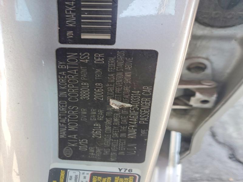 Продаж на аукціоні авто 2015 Kia Forte, vin: KNAFK4A6XF5403314, номер лоту: 52088996