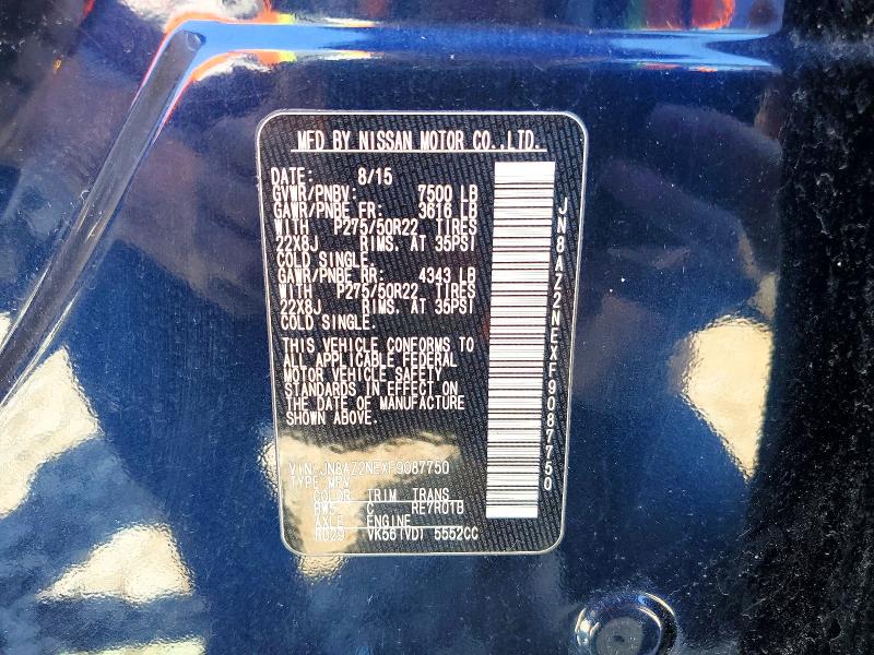 52148646 :رقم المزاد ، JN8AZ2NEXF9087750 vin ، 2015 Infiniti Qx80 مزاد بيع