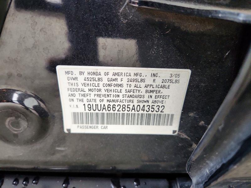 Aukcja sprzedaży 2005 Acura Tl, vin: 19UUA66285A043532, numer aukcji: 52604646