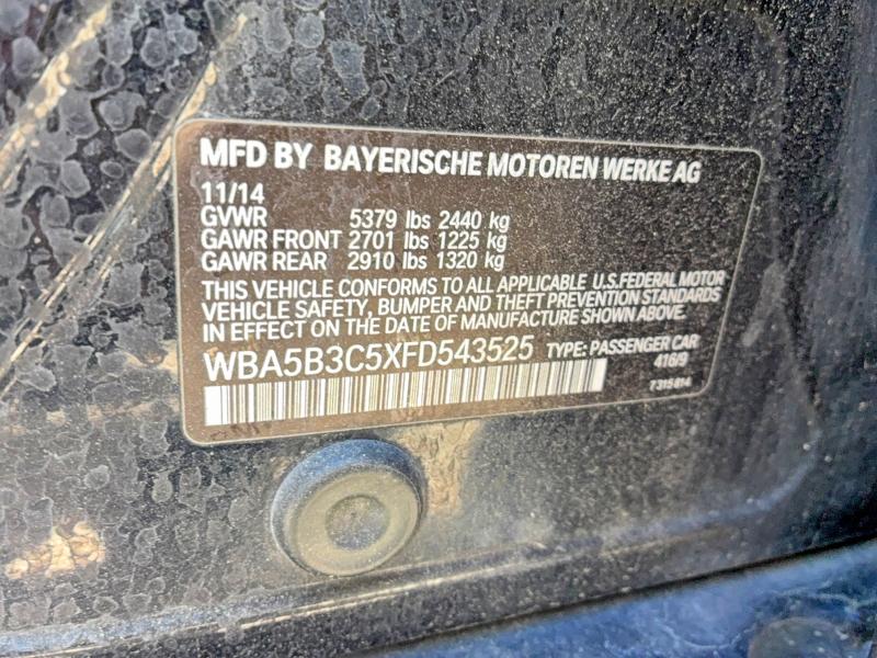 Aukcja sprzedaży 2015 Bmw 535, vin: WBA5B3C5XFD543525, numer aukcji: 53087926