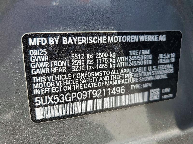 Продажа на аукционе авто 2026 Bmw X3, vin: 5UX53GP09T9211496, номер лота: 53443916