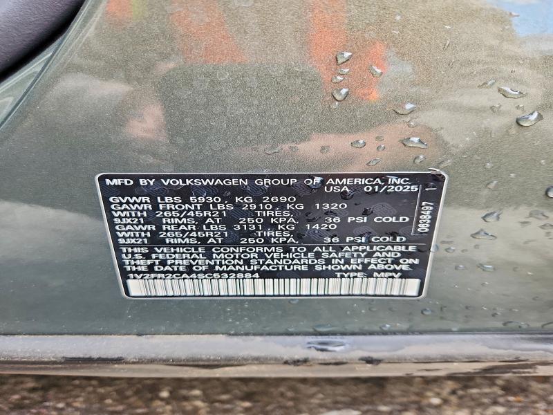 Aukcja sprzedaży 2025 Volkswagen Atlas, vin: 1V2FR2CA4SC532884, numer aukcji: 50918626
