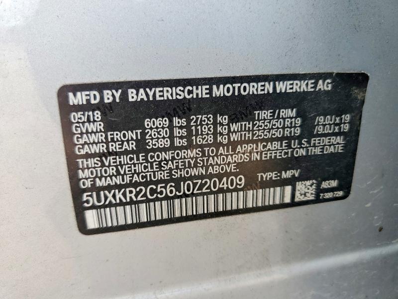 Aukcja sprzedaży 2018 Bmw X5, vin: 5UXKR2C56J0Z20409, numer aukcji: 52766676