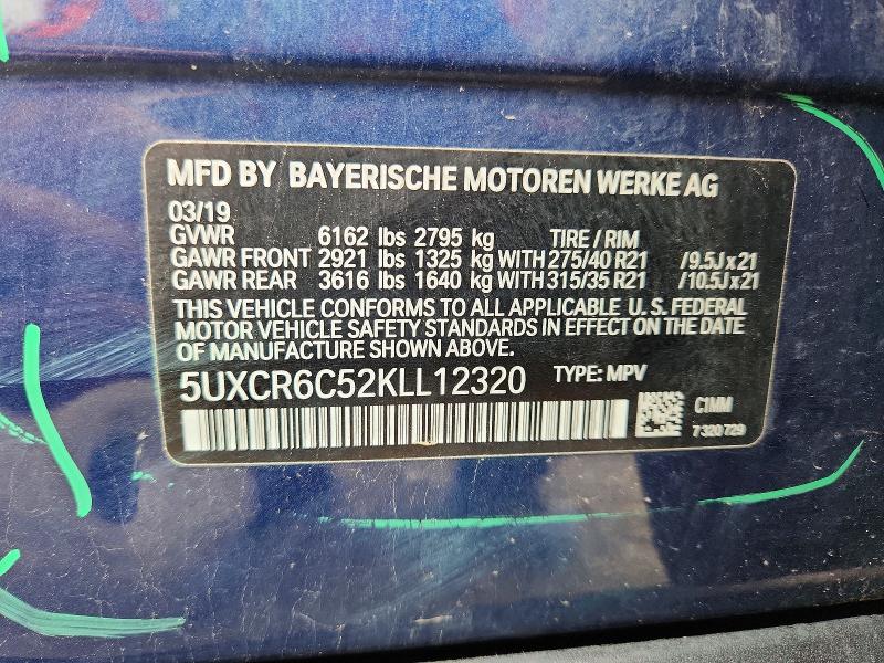Продаж на аукціоні авто 2019 Bmw X5, vin: 5UXCR6C52KLL12320, номер лоту: 53598556