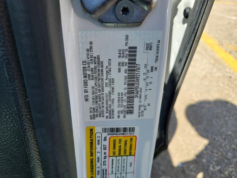2017 Ford Fusion მანქანა იყიდება აუქციონზე, vin: 3FA6P0LU3HR217077, აუქციონის ნომერი: 53078346