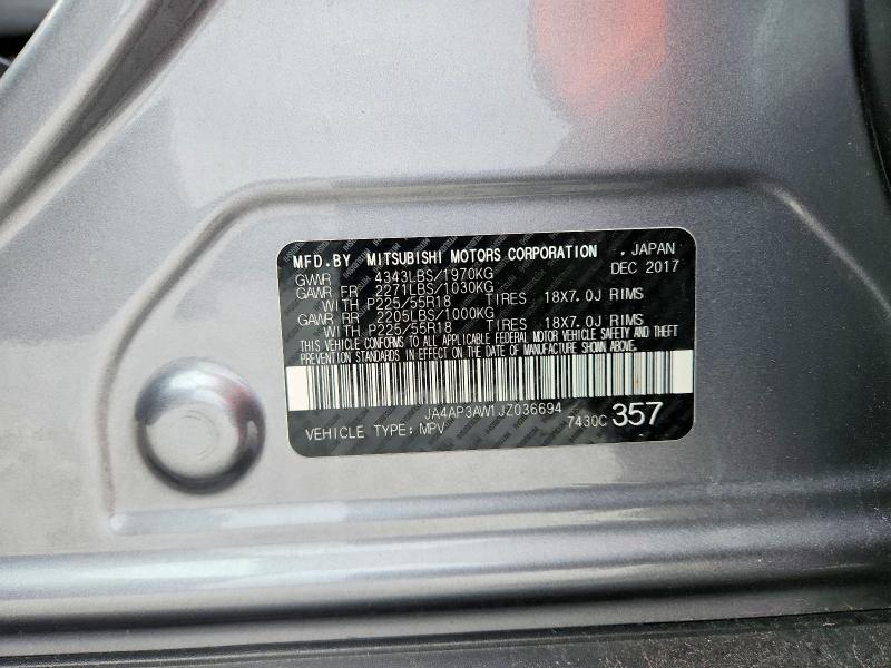 Продаж на аукціоні авто 2018 Mitsubishi Outlander Sport, vin: JA4AP3AW1JZ036694, номер лоту: 54443186