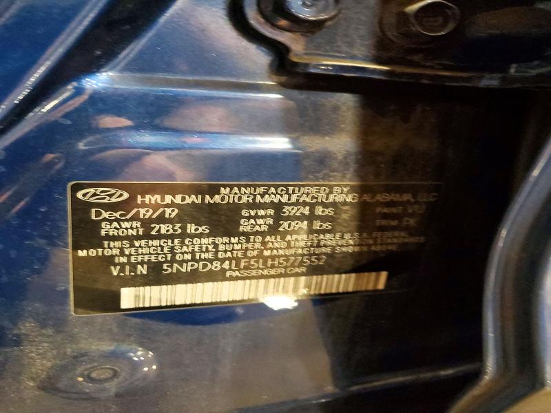 2020 Hyundai Elantra მანქანა იყიდება აუქციონზე, vin: 5NPD84LF5LH577552, აუქციონის ნომერი: 52925296
