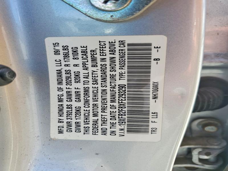 Продаж на аукціоні авто 2015 Honda Civic, vin: 19XFB2F8XFE293290, номер лоту: 53281806