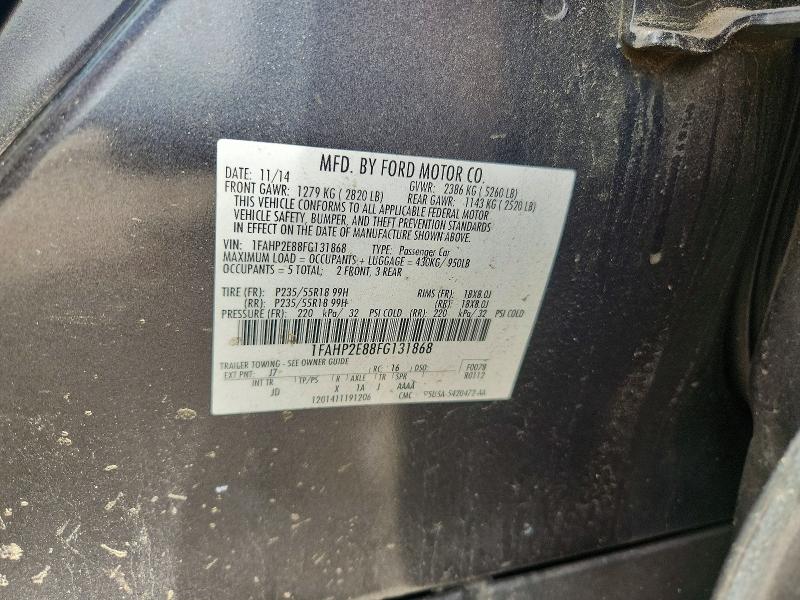 53351786 :رقم المزاد ، 1FAHP2E88FG131868 vin ، 2015 Ford Taurus مزاد بيع