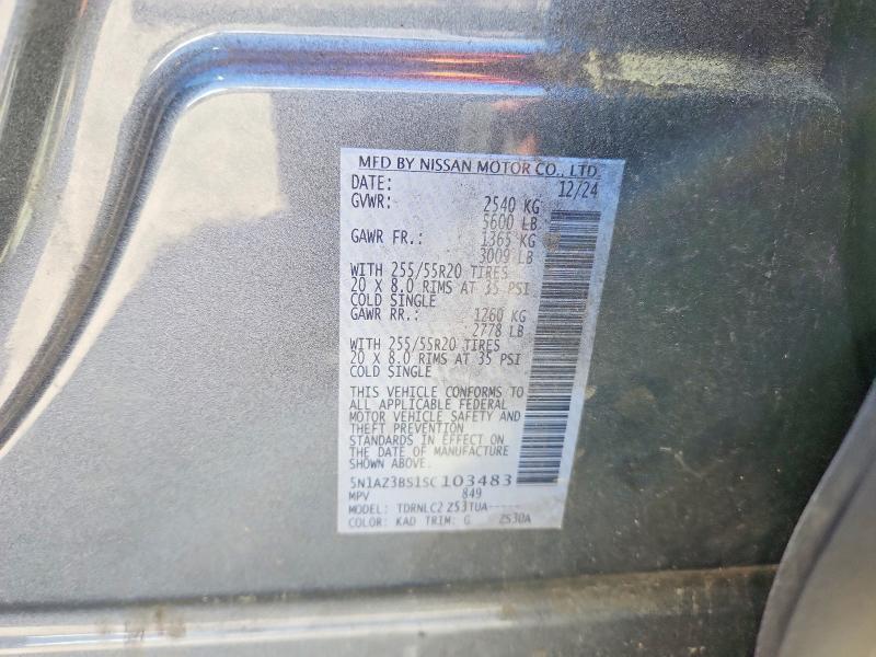 Продаж на аукціоні авто 2025 Nissan Murano, vin: 5N1AZ3BS1SC103483, номер лоту: 53255046