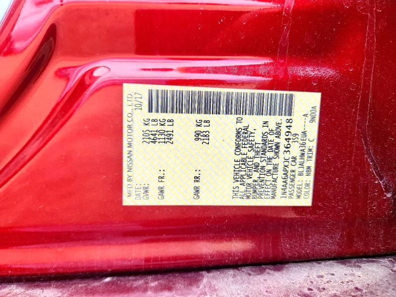 2018 Nissan Maxima მანქანა იყიდება აუქციონზე, vin: 1N4AA6APXJC364948, აუქციონის ნომერი: 53394466