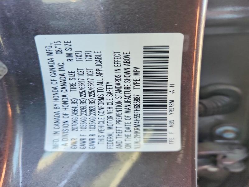 54129676 :رقم المزاد ، 2HKRM4H59FH685887 vin ، 2015 Honda Cr-v مزاد بيع
