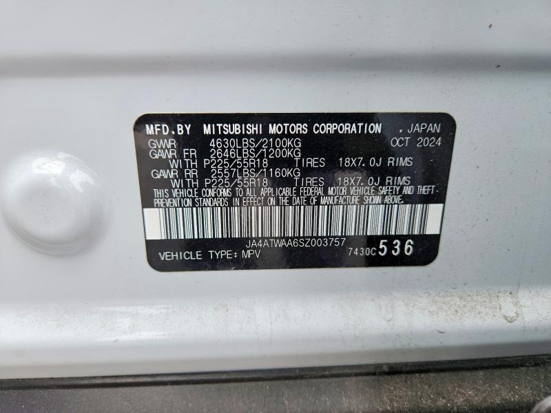 53925876 :رقم المزاد ، JA4ATWAA6SZ003757 vin ، 2025 Mitsubishi Eclipse Cross مزاد بيع