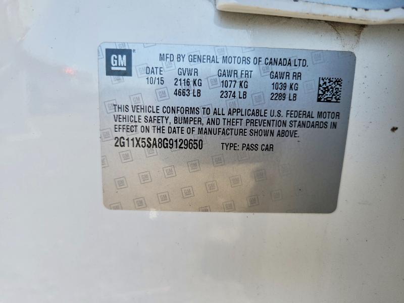 Aukcja sprzedaży 2016 Chevrolet Impala, vin: 2G11X5SA8G9129650, numer aukcji: 53576826
