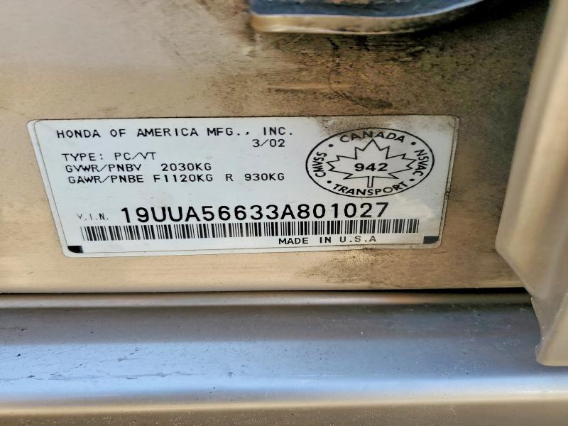 Продажа на аукционе авто 2003 Acura 3.2tl, vin: 19UUA56633A801027, номер лота: 50727476