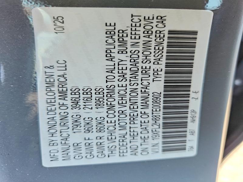 Продажа на аукционе авто 2026 Honda Civic, vin: 19XFL2H88TE008902, номер лота: 53659486