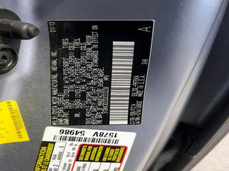 Продажа на аукционе авто 2013 Toyota Sienna, vin: 5TDKK3DC5DS333239, номер лота: 52450846
