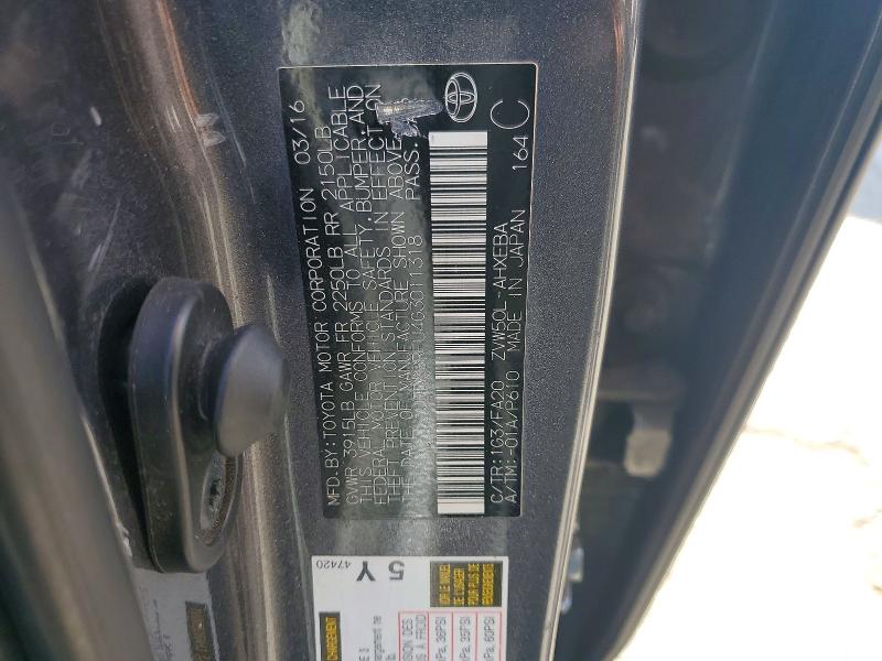 54006566 :رقم المزاد ، JTDKBRFU4G3011318 vin ، 2016 Toyota Prius مزاد بيع