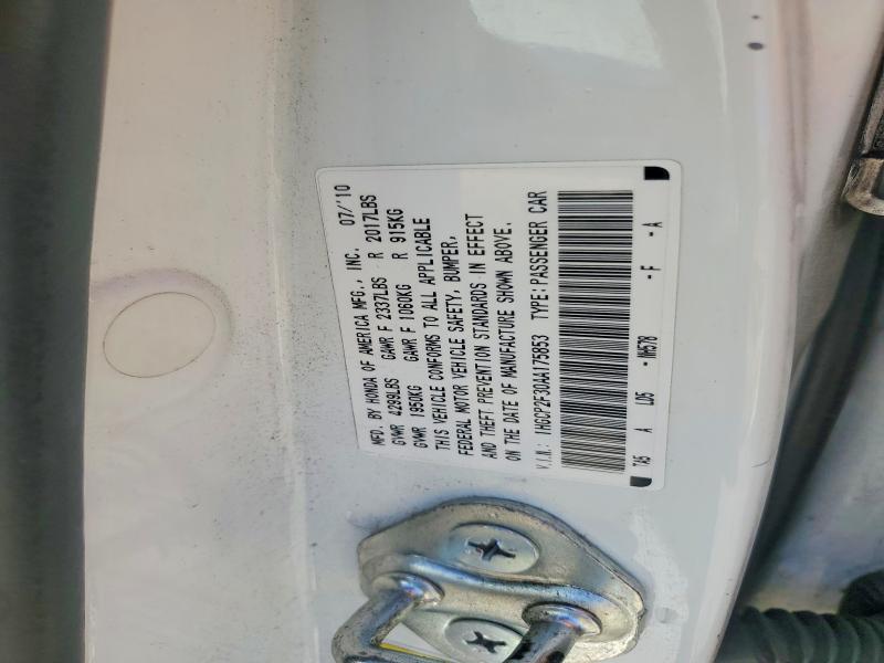 Продажа на аукционе авто 2010 Honda Accord, vin: 1HGCP2F30AA175853, номер лота: 53402146