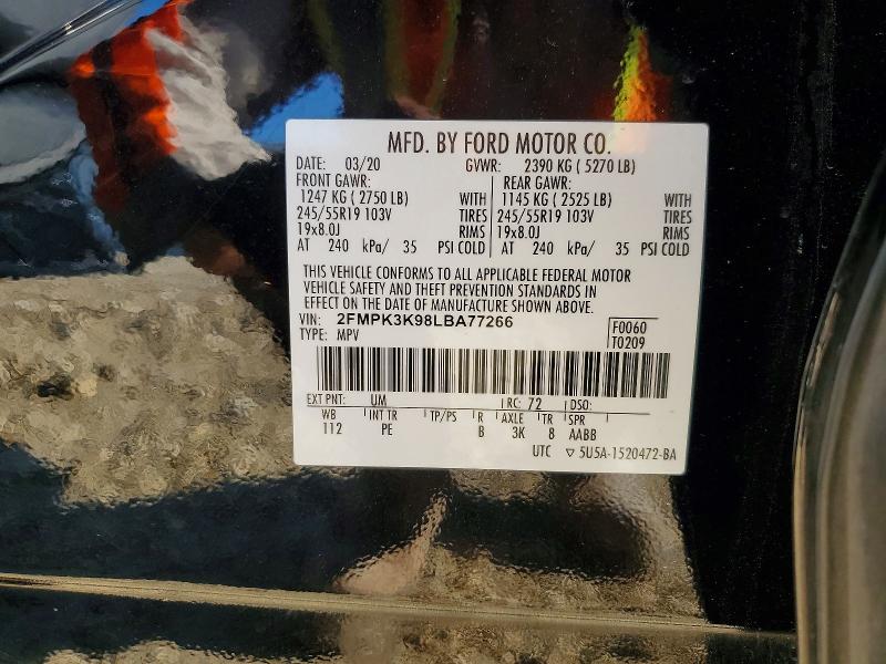 Продажа на аукционе авто 2020 Ford Edge, vin: 2FMPK3K98LBA77266, номер лота: 53011746