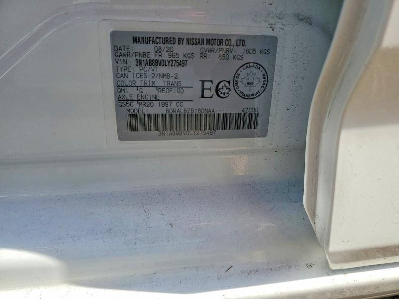 Продажа на аукционе авто 2020 Nissan Sentra, vin: 3N1AB8BV0LY275497, номер лота: 47248006