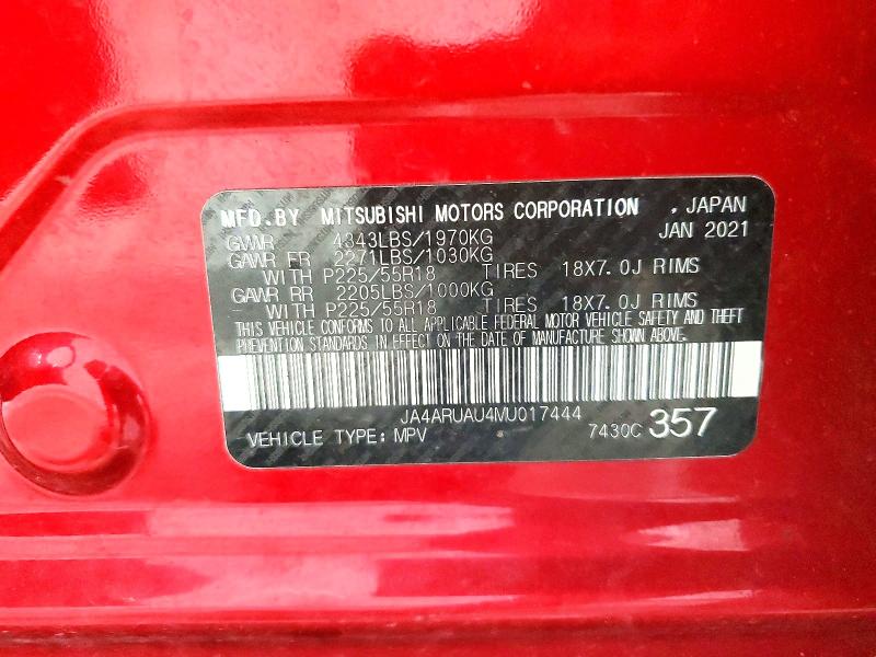 Продаж на аукціоні авто 2021 Mitsubishi Outlander Sport, vin: JA4ARUAU4MU017444, номер лоту: 54392736