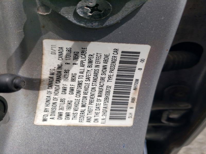 55031526 :رقم المزاد ، 2HGFA1F52BH306732 vin ، 2011 Honda Civic مزاد بيع