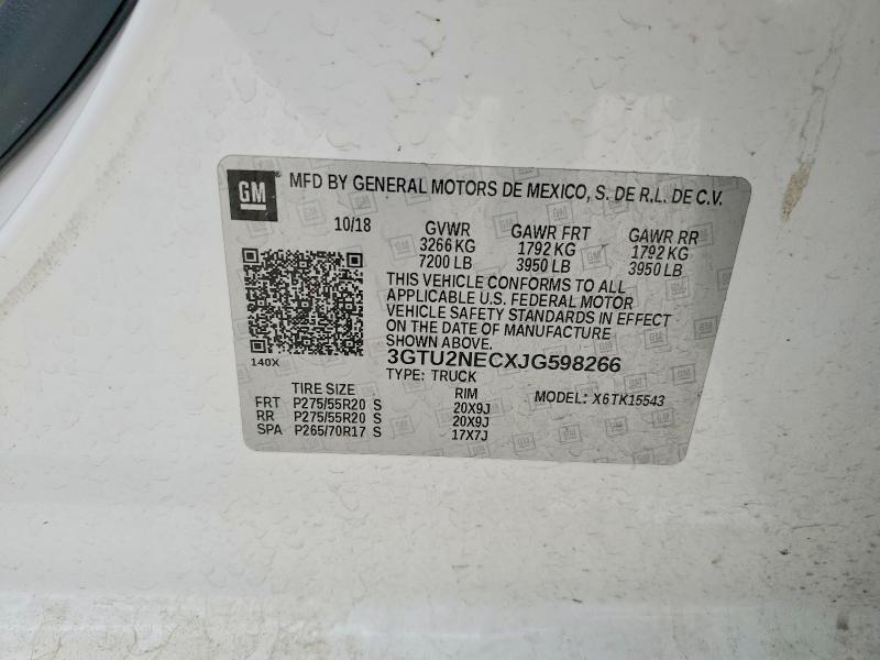 Продажа на аукционе авто 2018 Gmc Sierra, vin: 3GTU2NECXJG598266, номер лота: 52759446