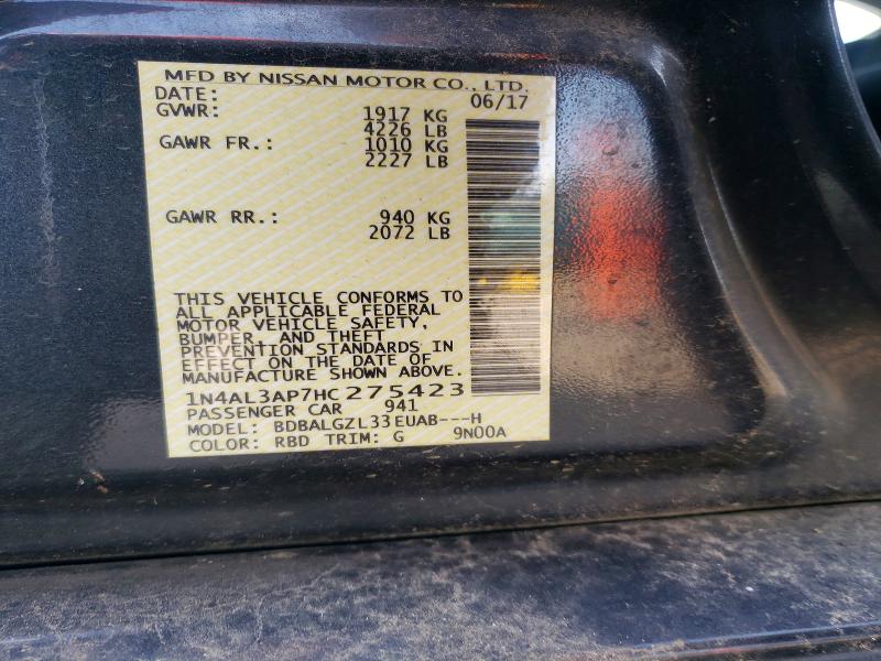 Aukcja sprzedaży 2017 Nissan Altima, vin: 1N4AL3AP7HC275423, numer aukcji: 54105806