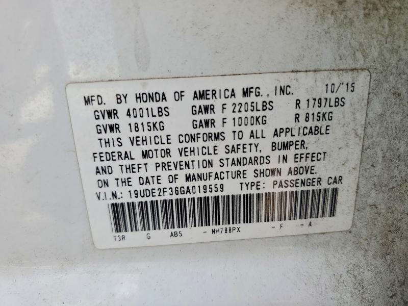 54495786 :رقم المزاد ، 19UDE2F36GA019559 vin ، 2016 Acura Ilx مزاد بيع