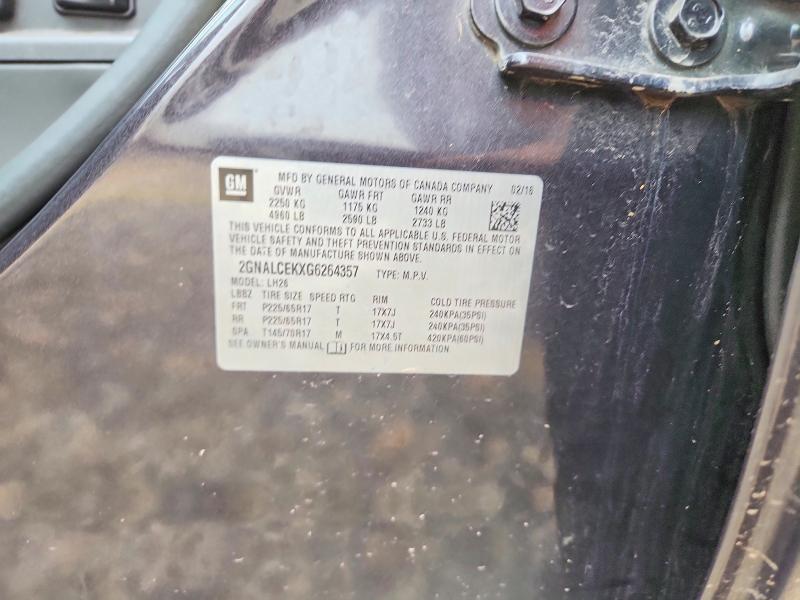 54514596 :رقم المزاد ، 2GNALCEKXG6264357 vin ، 2016 Chevrolet Equinox مزاد بيع