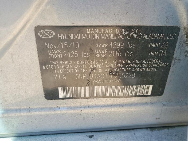 Продаж на аукціоні авто 2011 Hyundai Sonata, vin: 5NPEB4AC4BH205228, номер лоту: 54236266
