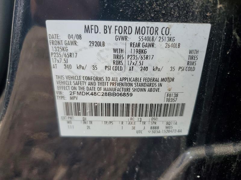 Aukcja sprzedaży 2008 Ford Edge, vin: 2FMDK48C28BB06859, numer aukcji: 52924756