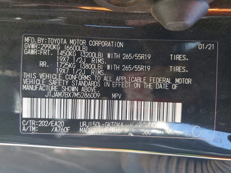 2021 Lexus Gx მანქანა იყიდება აუქციონზე, vin: JTJAM7BX7M5286009, აუქციონის ნომერი: 54332336