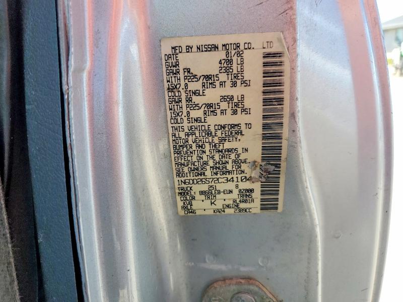 Auction sale of the 2002 Nissan Frontier, vin: 1N6DD26S72C341047, lot number: 53815926