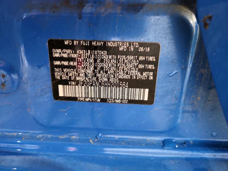 53549536 :رقم المزاد ، JF2GPANC6HH201564 vin ، 2017 Subaru Crosstrek مزاد بيع