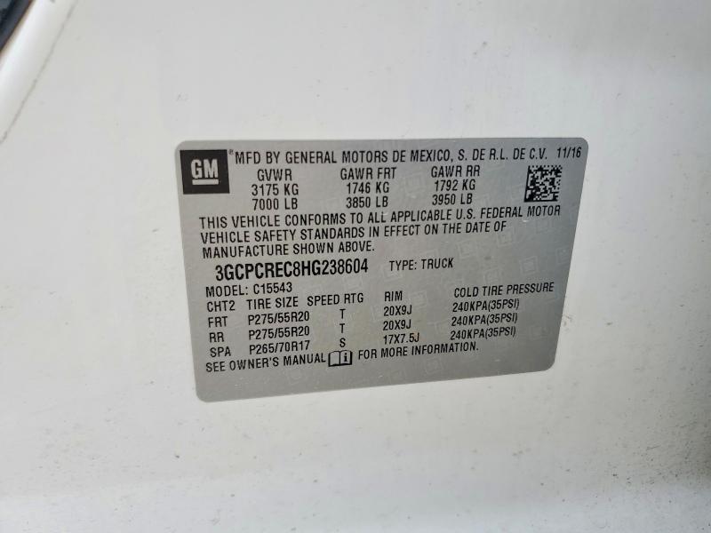 Продаж на аукціоні авто 2017 Chevrolet Silverado, vin: 3GCPCREC8HG238604, номер лоту: 52362326