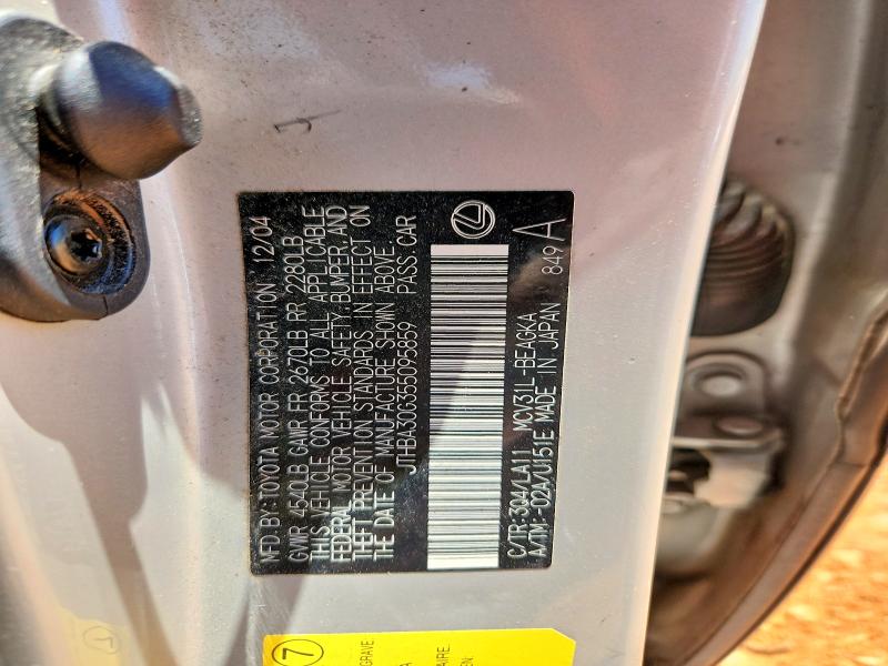 Продажа на аукционе авто 2005 Lexus Es, vin: JTHBA30G355095859, номер лота: 53790696