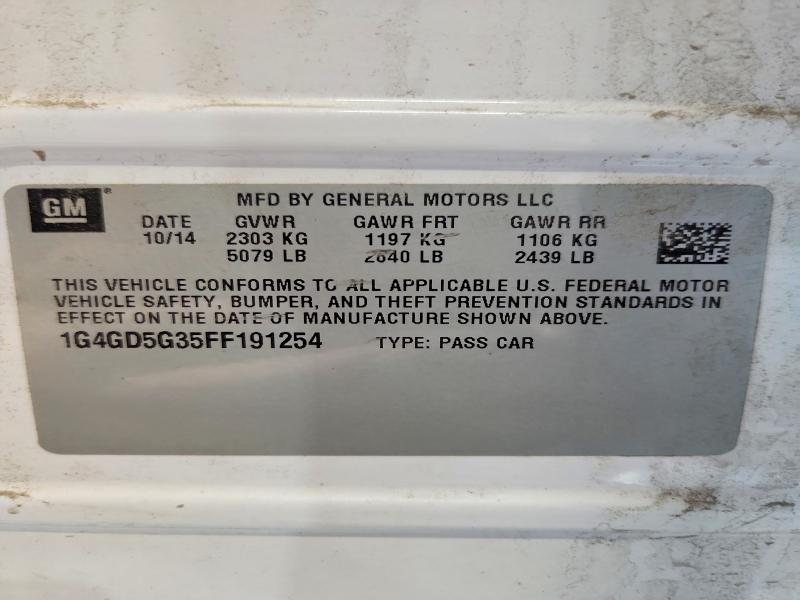 Продажа на аукционе авто 2015 Buick Lacrosse, vin: 1G4GD5G35FF191254, номер лота: 52852416