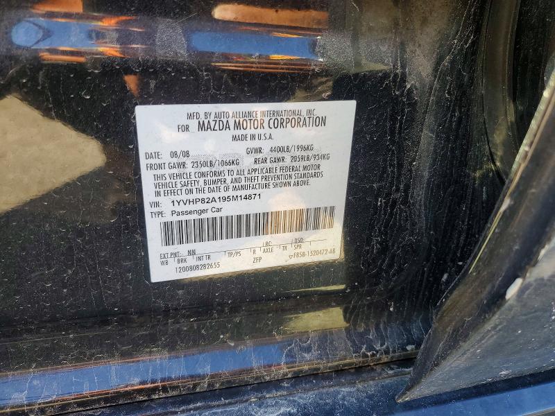 55188526 :رقم المزاد ، 1YVHP82A195M14871 vin ، 2009 Mazda 6 مزاد بيع