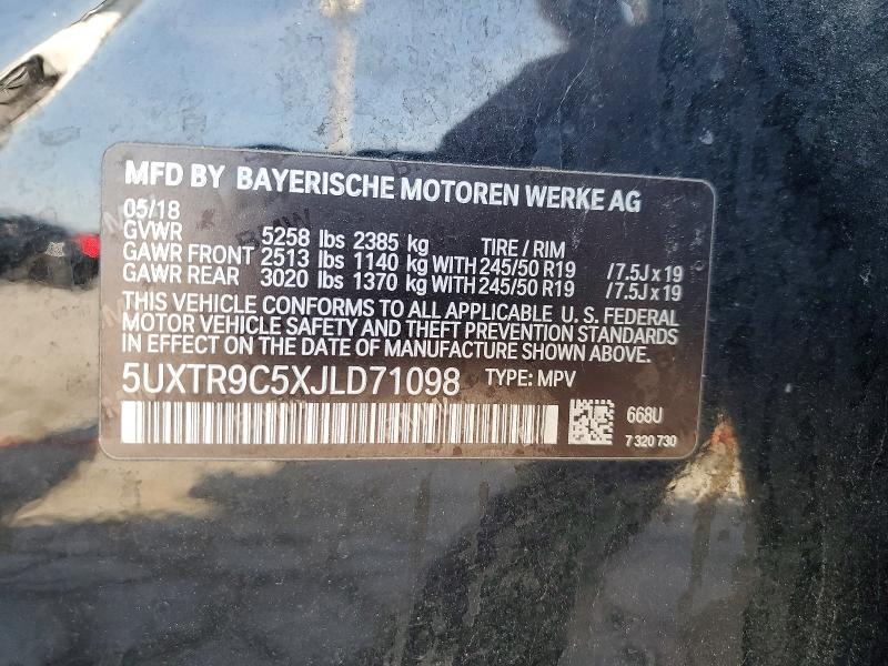 Продажа на аукционе авто 2018 Bmw X3, vin: 5UXTR9C5XJLD71098, номер лота: 52209846