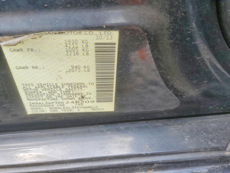 Продаж на аукціоні авто 2014 Nissan Altima, vin: 1N4AL3AP3EN246209, номер лоту: 53785066