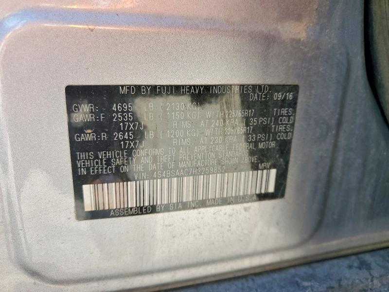 Продаж на аукціоні авто 2017 Subaru Outback, vin: 4S4BSAAC7H3259852, номер лоту: 48949526