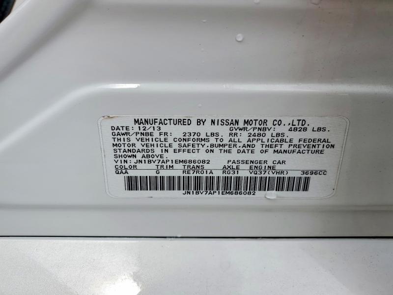 Aukcja sprzedaży 2014 Infiniti Q50, vin: JN1BV7AP1EM686082, numer aukcji: 54653436