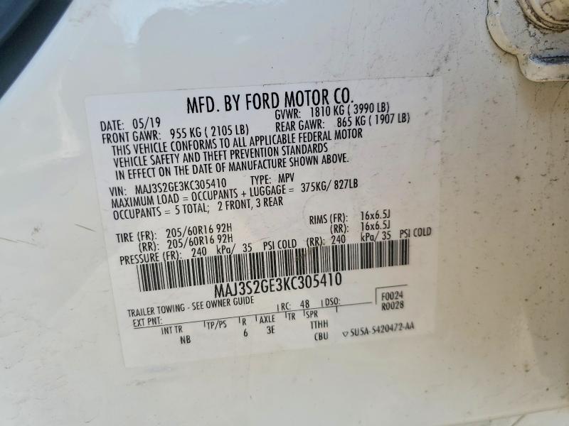 Aukcja sprzedaży 2019 Ford Eco Sport, vin: MAJ3S2GE3KC305410, numer aukcji: 51432586